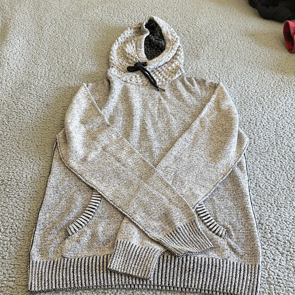 Black Cream Hooded Sweater